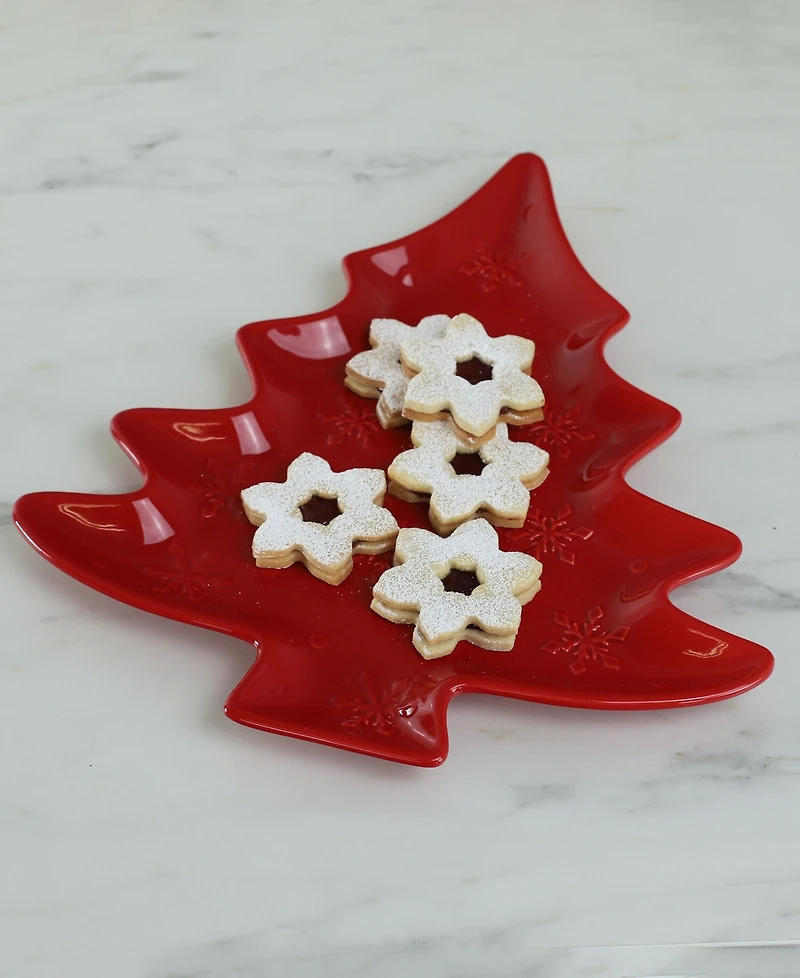 Euro Ceramica Winterfest Tree Platter