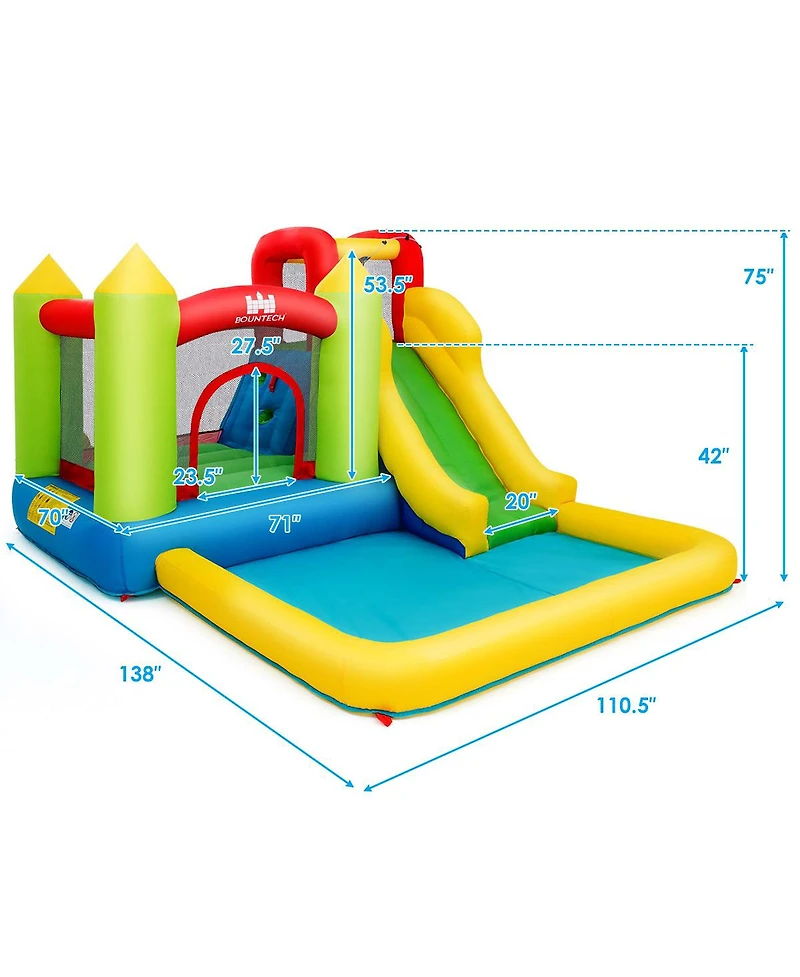 Bounce House Water Slide Jump Bouncer w/Climbing Wall