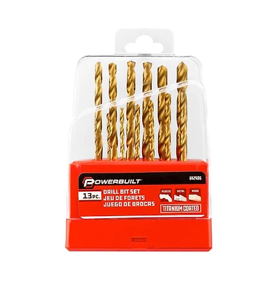 Powerbuilt 13 Piece Titanium Drill Bit Set