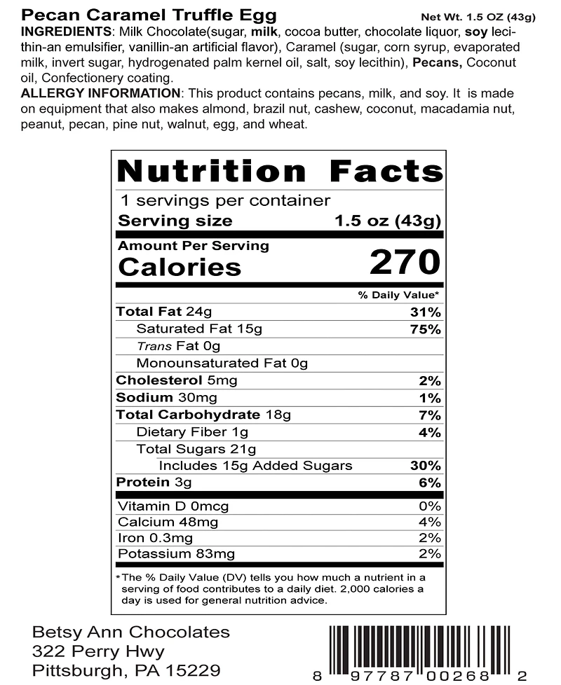 Betsy Ann Chocolates Chocolate Easter Egg Assortment Set, 12 Piece