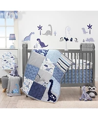 Bedtime Originals Roar Blue/Gray/White Dinosaur Baby Fitted Crib Sheet