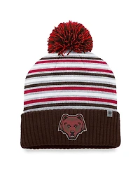 Men's Top of the World Brown Brown Bears Dash Cuffed Knit Hat with Pom