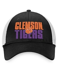 Men's Top of the World Black, White Clemson Tigers Stockpile Trucker Snapback Hat