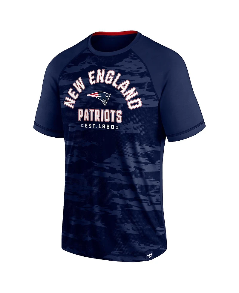 Men's Fanatics Navy New England Patriots Hail Mary Raglan T-shirt
