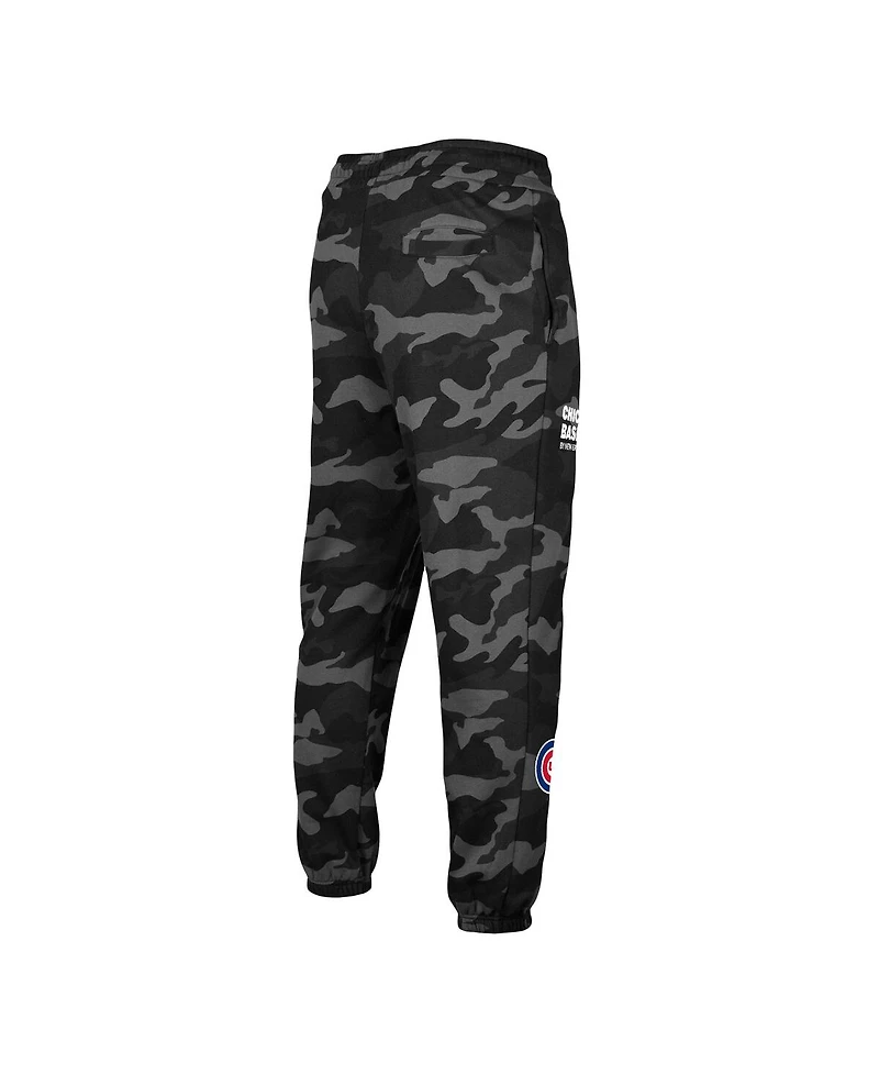 Men's New Era Black Chicago Cubs Camo Jogger Pants