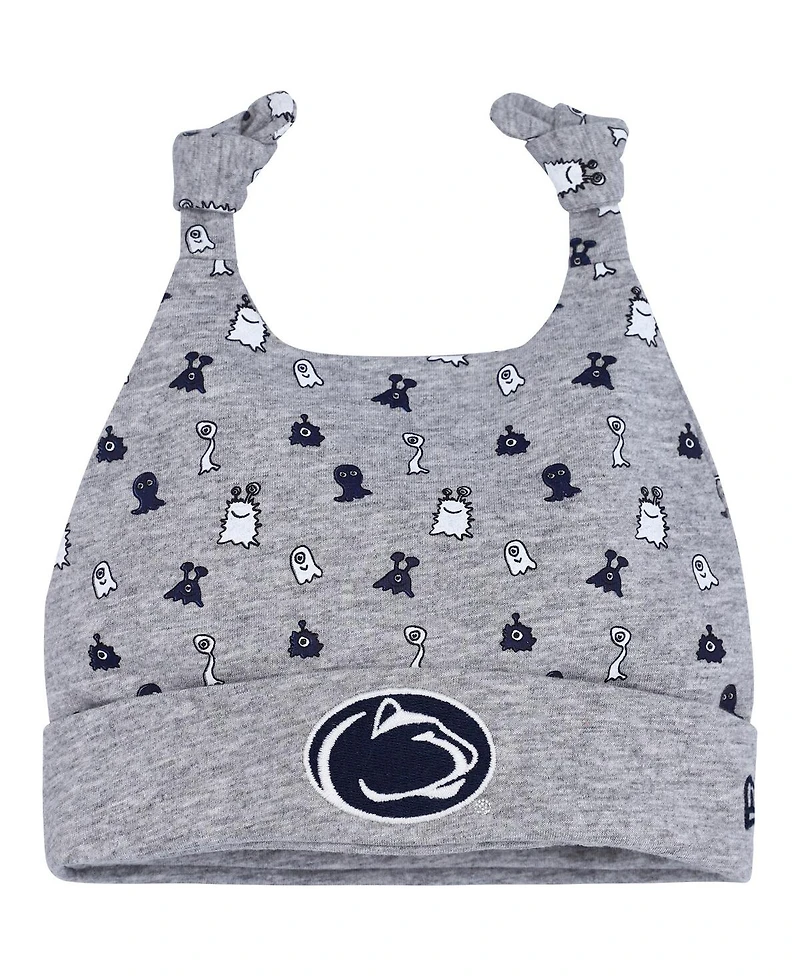 Newborn and Infant Boys and Girls New Era Heather Gray Penn State Nittany Lions Critter Cuffed Knit Hat