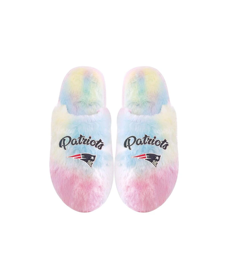 Youth Boys and Girls Foco New England Patriots Rainbow Script Slippers
