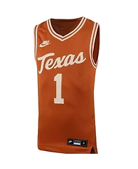 Big Boys Nike #1 Texas Orange Longhorns Icon Replica Basketball Jersey