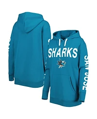 Women's G-iii 4Her by Carl Banks Teal San Jose Sharks Extra Inning Pullover Hoodie