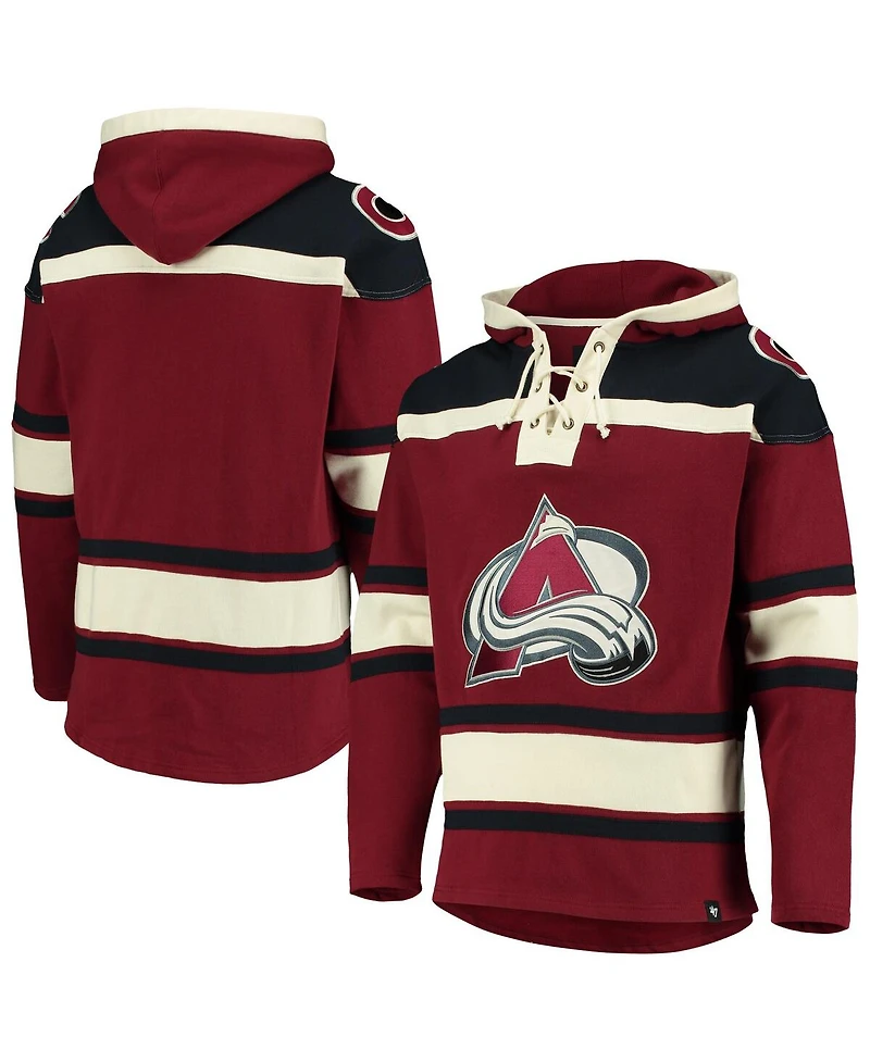 Men's '47 Brand Burgundy Colorado Avalanche Superior Lacer Pullover Hoodie