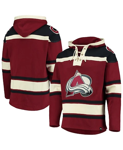Men's '47 Brand Burgundy Colorado Avalanche Superior Lacer Pullover Hoodie