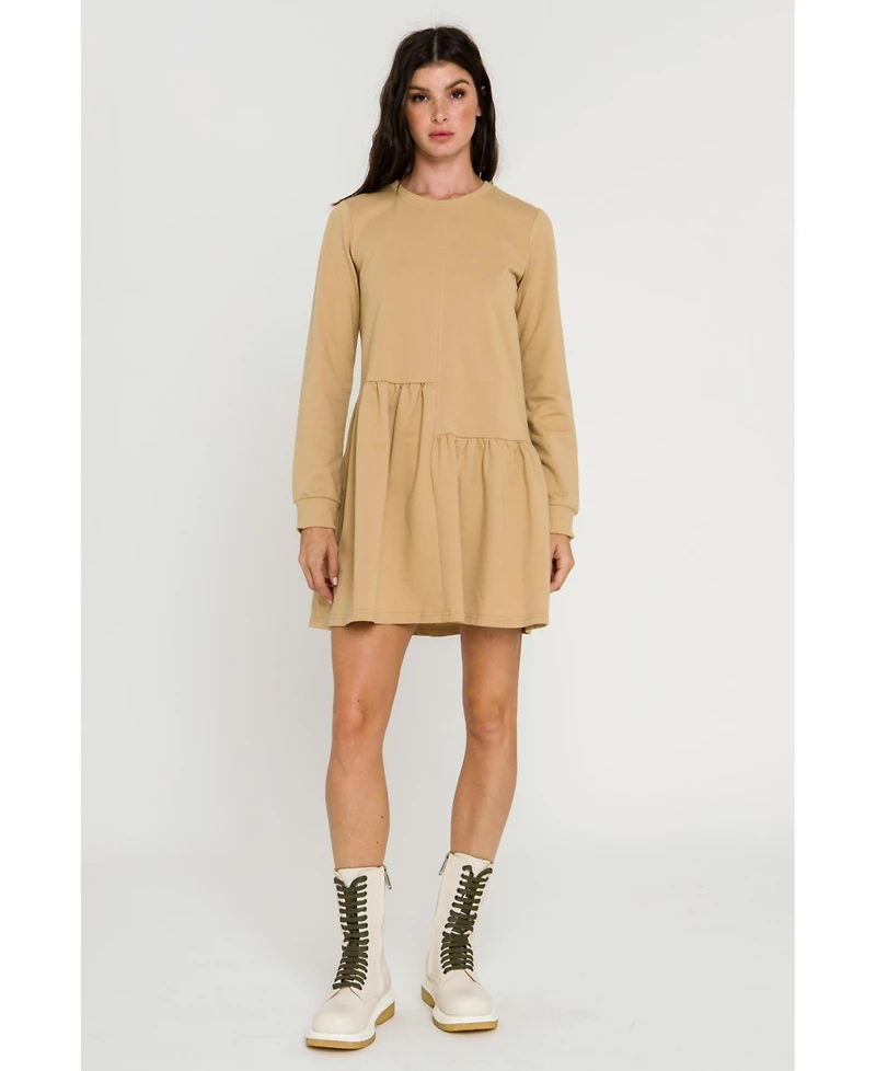 English Factory Women's Knit Unbalanced Seam Dress