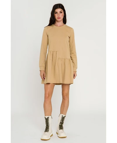 English Factory Women's Knit Unbalanced Seam Dress