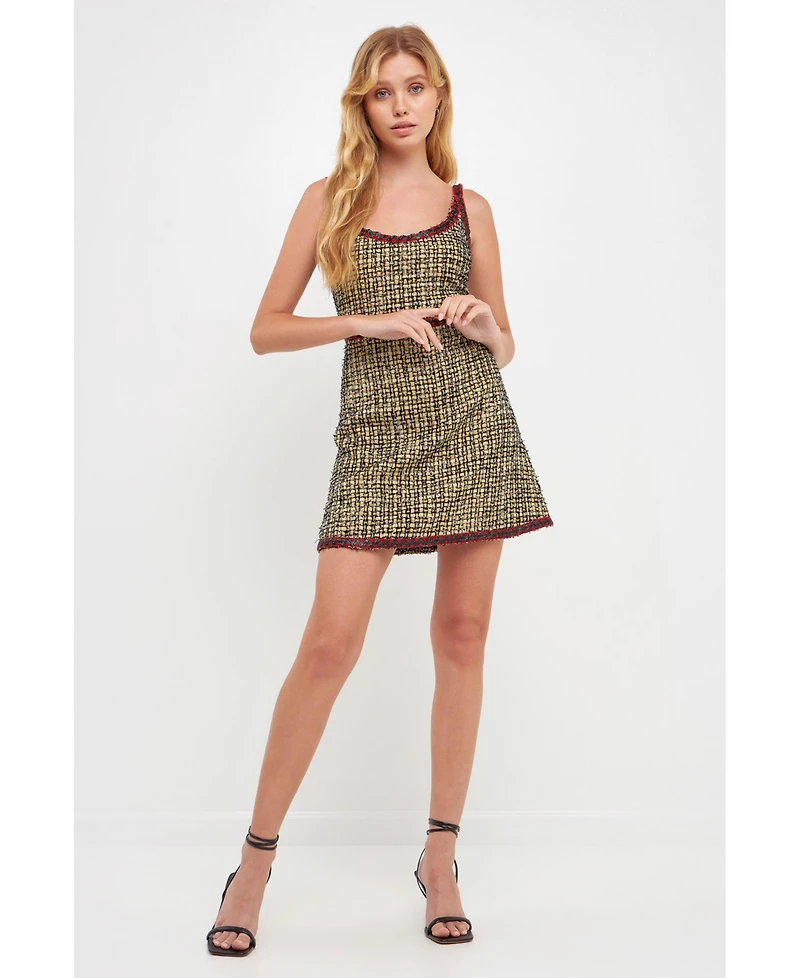 English Factory Women's Tweed Mini Dress