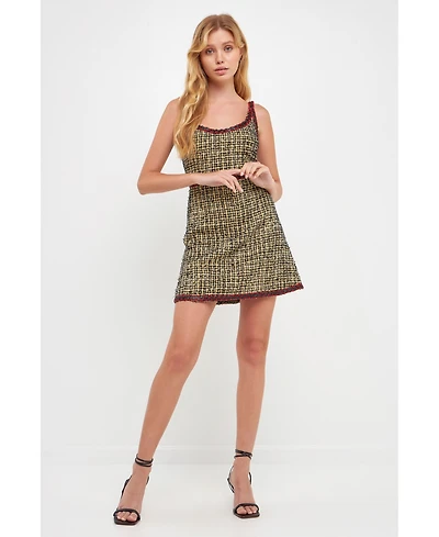 English Factory Women's Tweed Mini Dress
