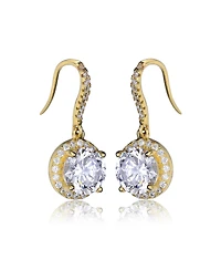 Sterling Silver Cubic Zirconia Dangle Hook Earrings