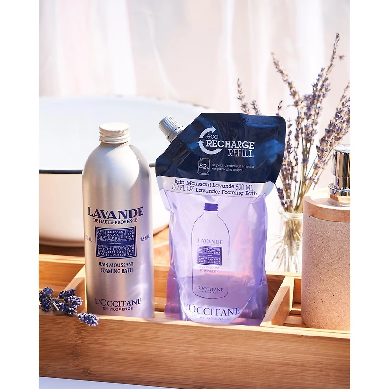 L'Occitane Relaxing & Foaming Lavender Bubble Bath Refill Enriched with Lavender Essential Oil 16.90 fl oz