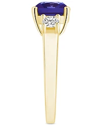 Tanzanite (2-1/3 ct. t.w.) & Diamond (1/3 Cushion Ring 14k Gold