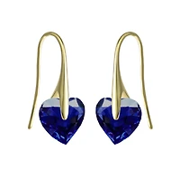 Sterling Silver Movable Cubic Zirconia Stylish Party Heart Earrings