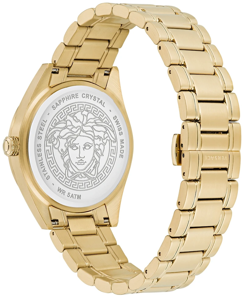 Versace Men's Swiss V-Code Gold Ion Plated Bracelet Watch 42mm