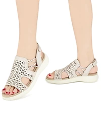Jbu Women's Francis Slip-On Strappy Slingback Sandals