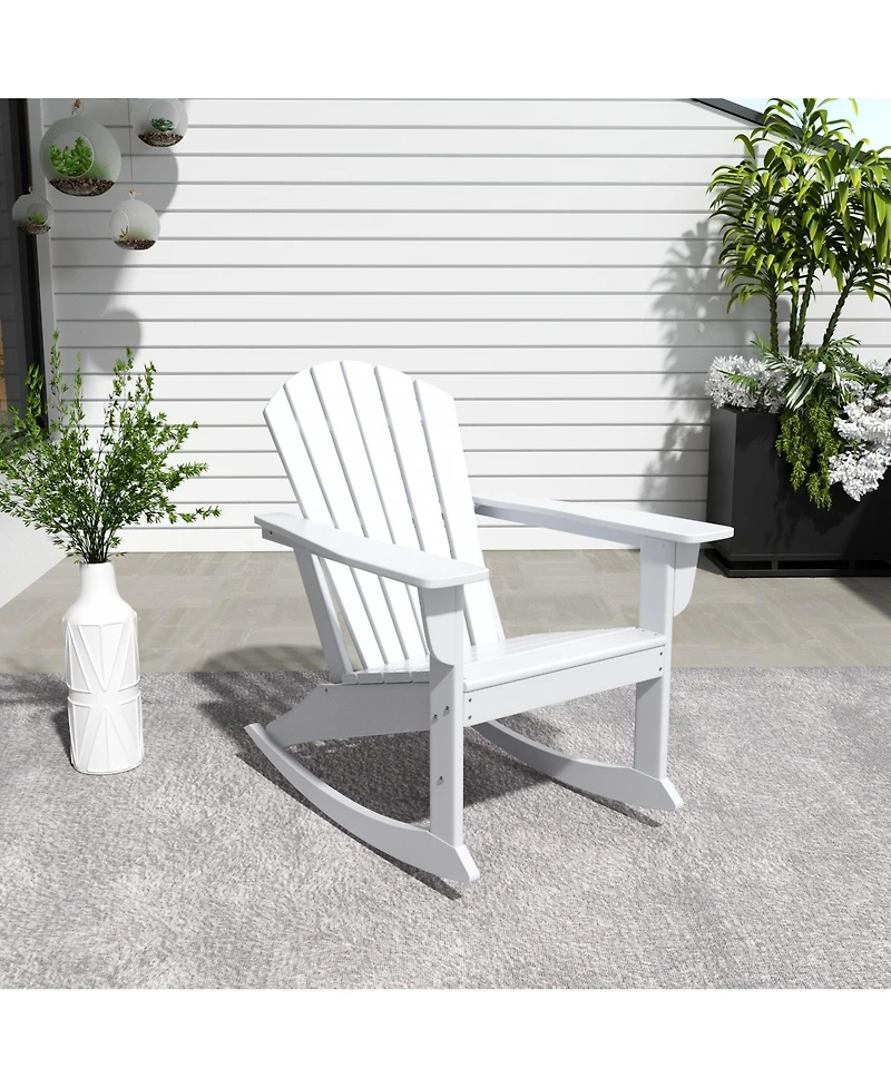 Outdoor Patio Poly Adirondack Rocking Chair Rocker