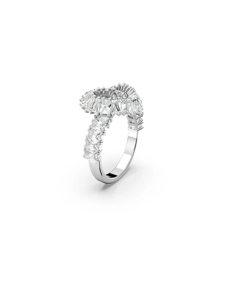 Swarovski Crystal Heart, White Matrix Cocktail Ring