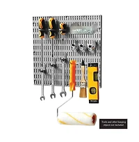 Allspace 14 Piece Garage Organizer Wall Storage System with Pegboard, Hooks and Hangers