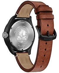Citizen Eco-Drive Men's Star Wars Chewbacca Brown Leather Strap Watch 43mm