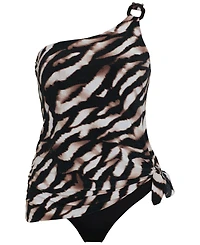 Magicsuit Women's Printed Zimbabwe One-Shoulder Swimdress