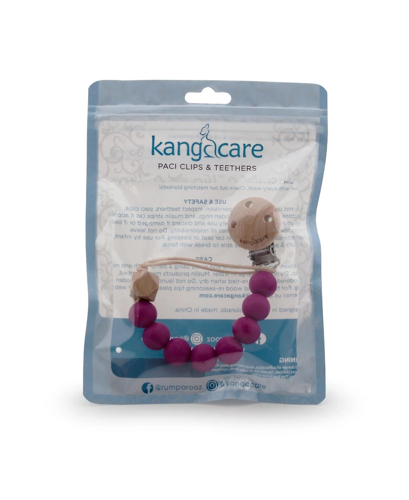 Kanga Care Baby Boys Silicone & Wood Paci Clip
