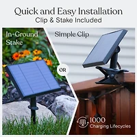 Glow 27ft Solar Powered Led Outdoor String Lights with Brass Hardware