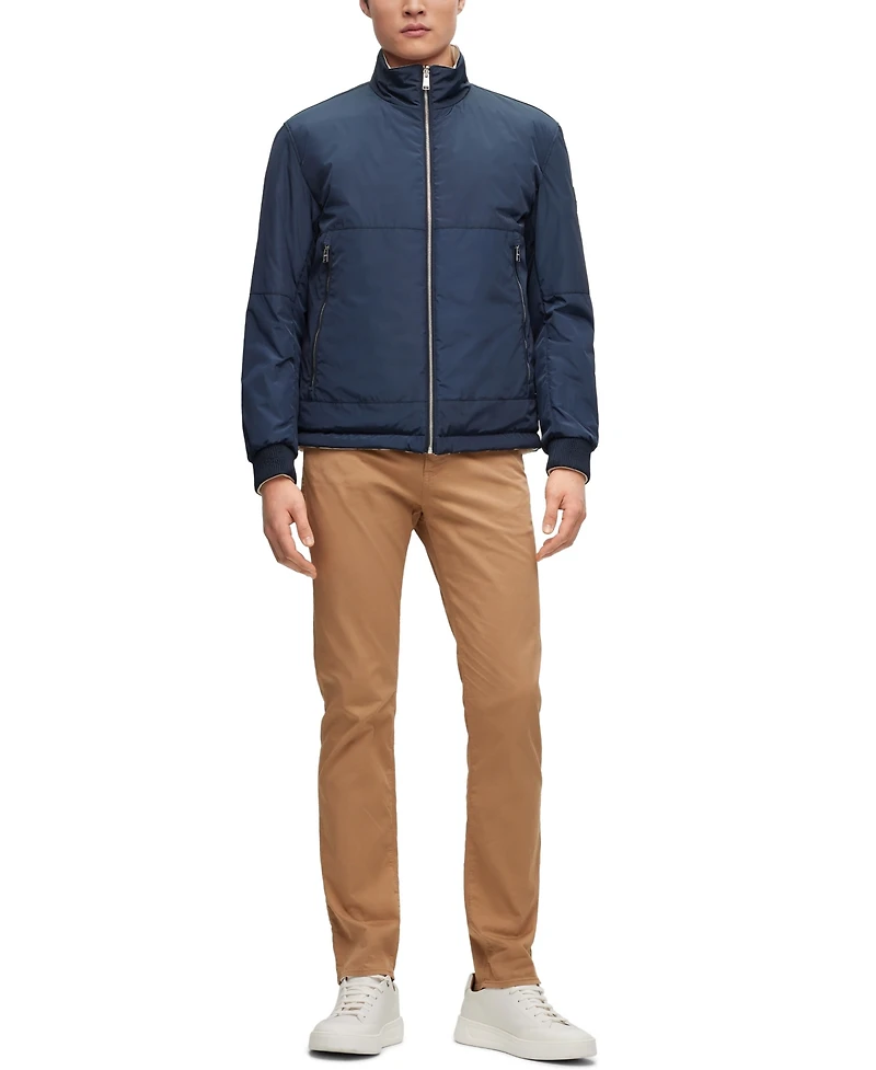 Boss by Hugo Men's Water-Repellent Logo Badge Reversible Jacket