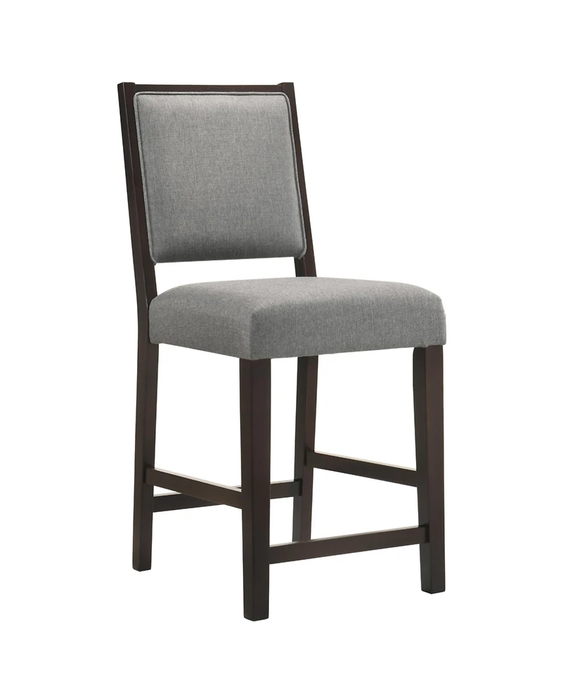 Coaster Home Furnishings 2-Piece Asian Hardwood Upholstered Open Back Counter Height with Footrest Stools Set