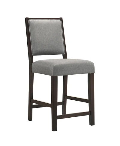Coaster Home Furnishings 2-Piece Asian Hardwood Upholstered Open Back Counter Height with Footrest Stools Set