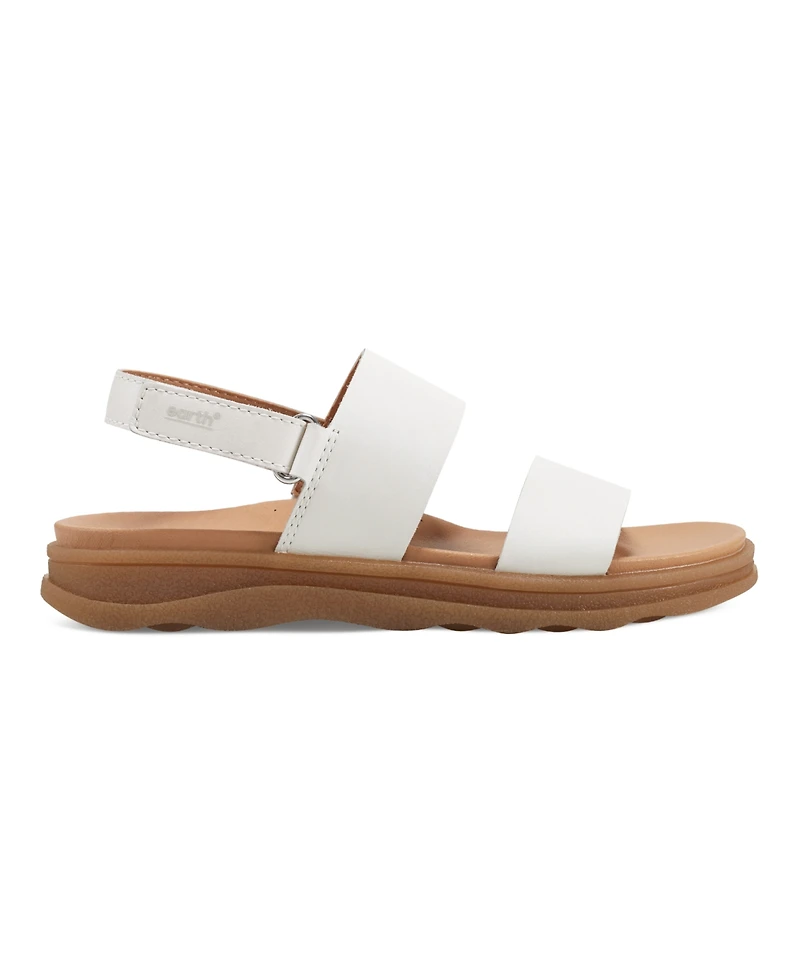 Earth Women's Leah Round Toe Strappy Casual Flat Sandals