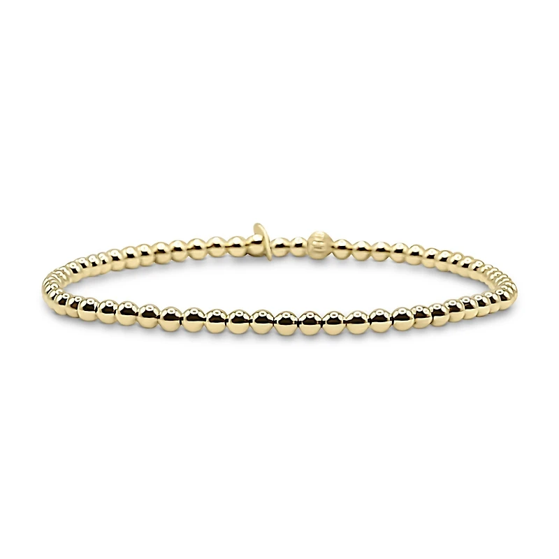 Bowood Lane Non-Tarnishing Gold filled, 3mm Gold Ball Stretch Bracelet