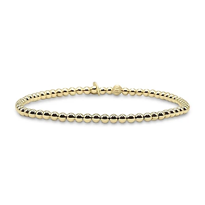 Bowood Lane Non-Tarnishing Gold filled, 3mm Gold Ball Stretch Bracelet