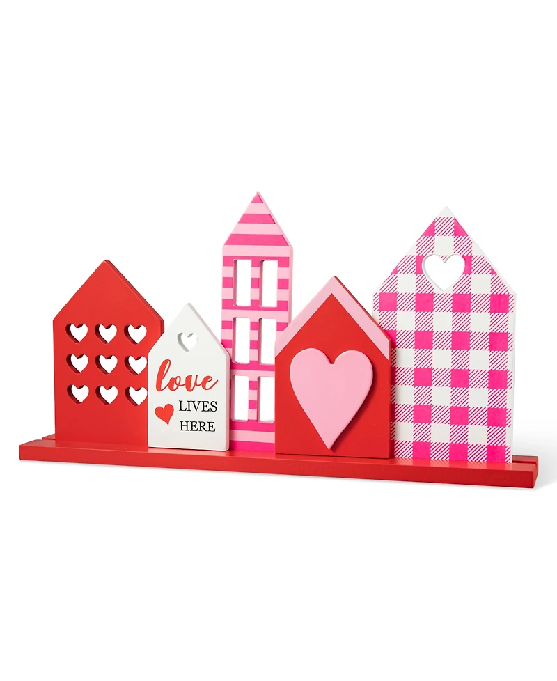 Glitzhome 16" L Valentine's House Wooden Table Decor