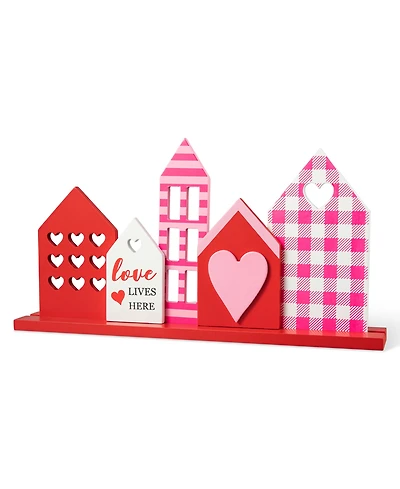 Glitzhome 16" L Valentine's House Wooden Table Decor