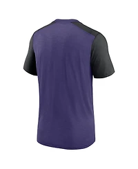 Men's Nike Heathered Purple, Black Baltimore Ravens Color Block Team Name T-shirt