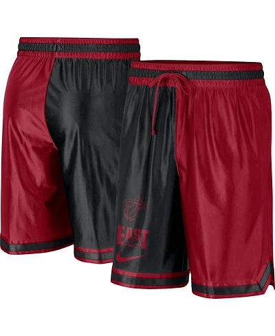 Men's Nike Red, Black Miami Heat Courtside Versus Force Split Dna Performance Shorts