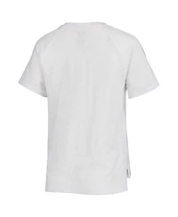 Women's Concepts Sport Charcoal, White Los Angeles Lakers Resurgence Slub Burnout Raglan T-shirt and Shorts Sleep Set