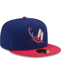 Men's New Era Navy, Coral Pointy Boots De Amarillo Copa La Diversion 59FIFTY Fitted Hat