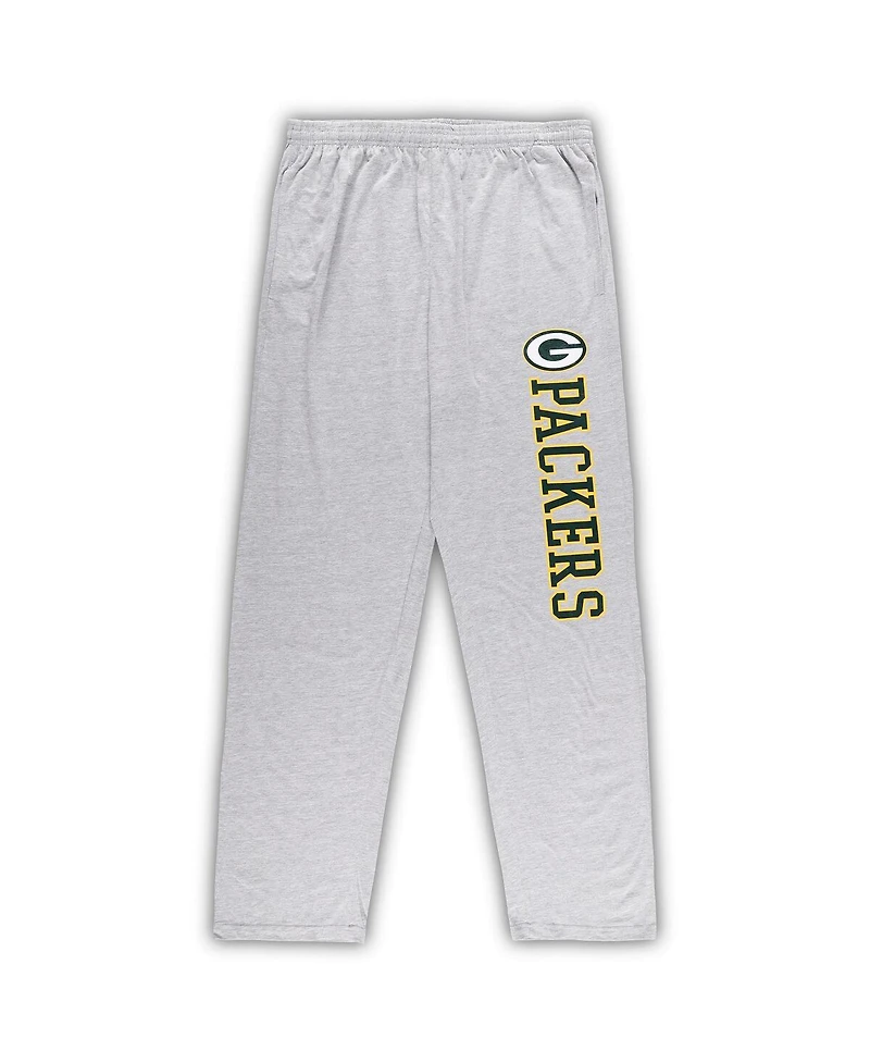 Men's Concepts Sport Green, Heather Gray Green Bay Packers Big and Tall T-shirt and Pants Sleep Set