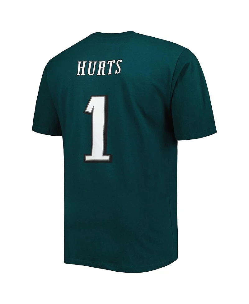 Men's Fanatics Jalen Hurts Midnight Green Philadelphia Eagles Big and Tall Player Name Number T-shirt