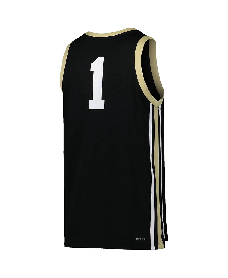 Men's Nike #1 Black Vanderbilt Commodores Replica Basketball Jersey
