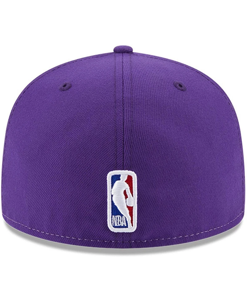 Men's New Era White, Purple Los Angeles Lakers Back Half 9FIFTY Fitted Hat