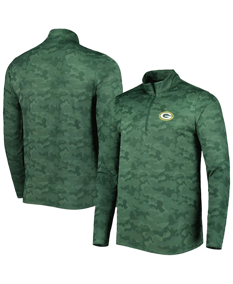 Men's Antigua Green Bay Packers Brigade Quarter-Zip Sweatshirt