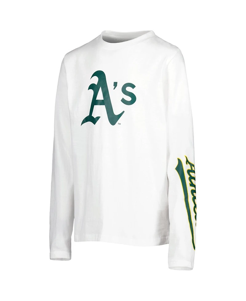 Youth Boys Stitches Green, White Oakland Athletics Combo T-shirt Set